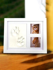 Pet Paw Print Photo Frame Dog Cat Footprints Commemorative Mud Table Photo Frame