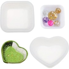 Mold Heart Square Jewelry Box Silicone Epoxy Craft Mini Bowl