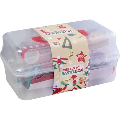 Loveria Bastel Koffer mit 1000 Teile Weihnachten, praktische Aufbewahrungsbox mi