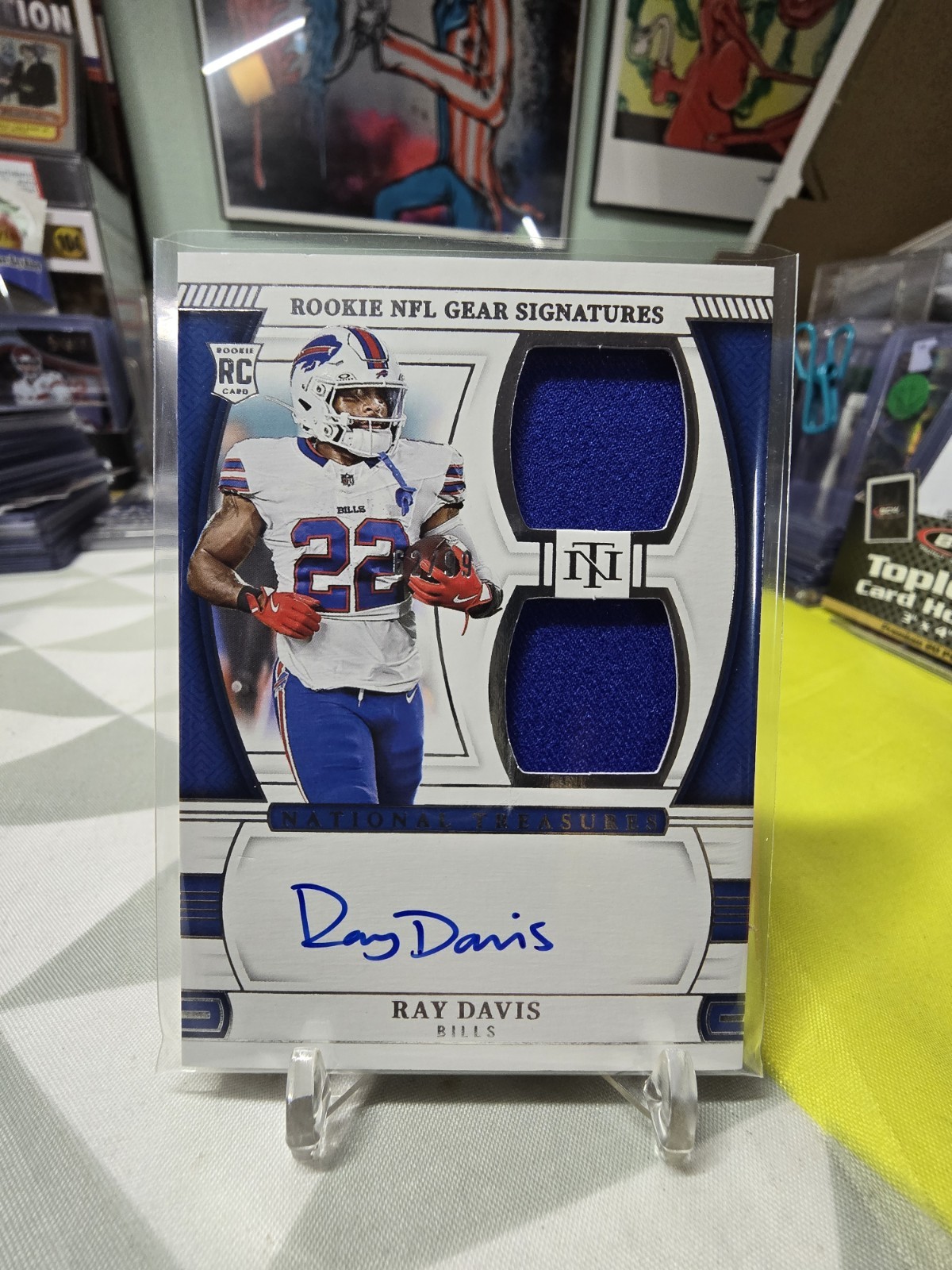 2024 Panini National Treasures Ray Davis /99 Rookie Patch Gear Auto Bills RC
