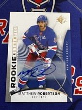 MATTHEW ROBERTSON AUTO RC 2025-26 SP U.D. 🏒 #128 Rookie Authentics Blue Rangers