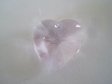 Swarovski Crystal Pendant Pink Large Heart 1 1/4" NOS