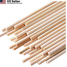 HOPELF 100PCS Dowel Rods Wood Sticks Wooden - 1/8 1/8" x 6", Beige