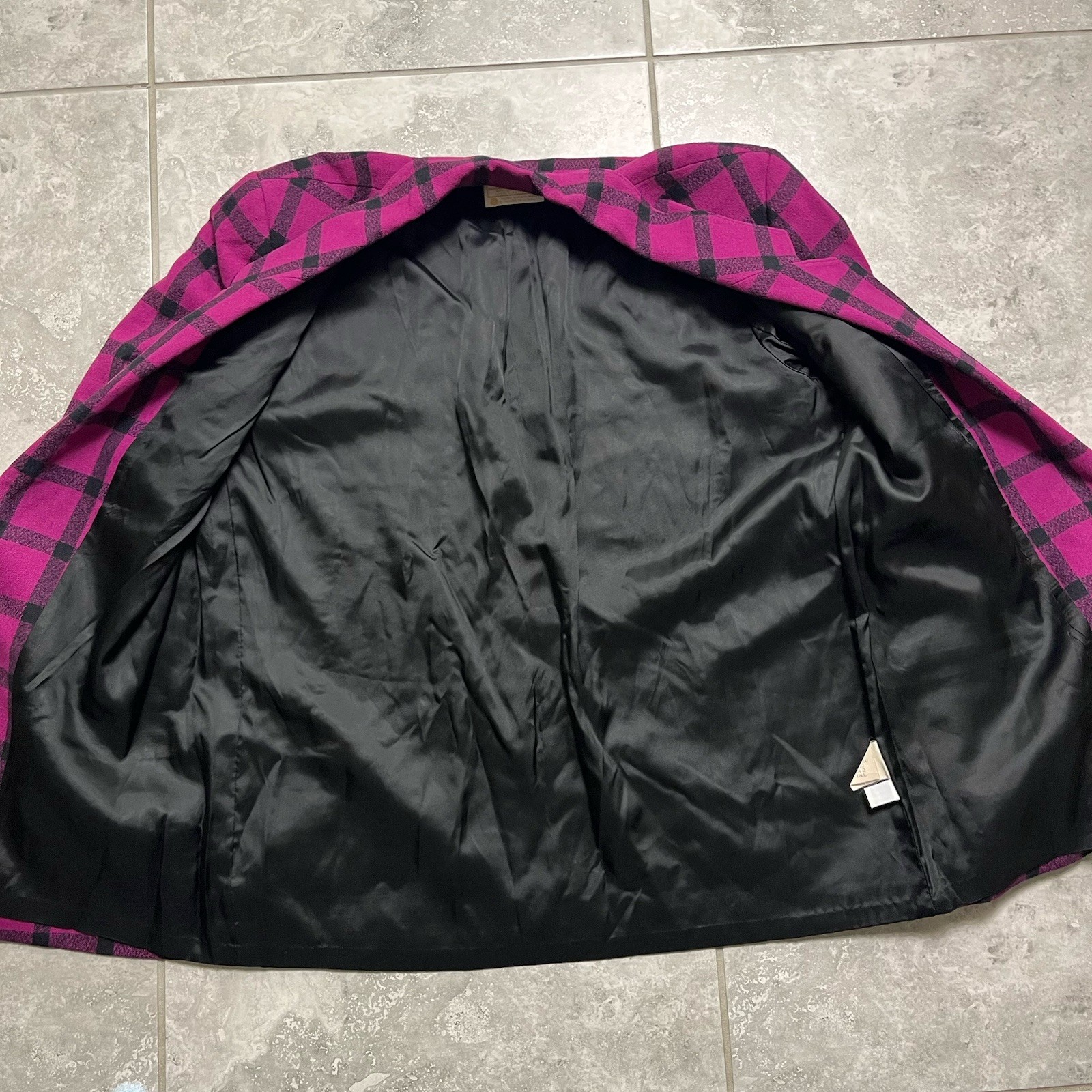 Pendleton VTG Button Virgin Wool Blazer Plaid Bla… - image 11