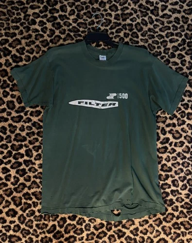 90s Filter 500 Single Stitch Band Tee – XL Green ext 1990s vintage concert t-shirt, vintage, size XL, single stitch, B+ condition
