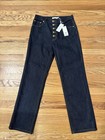 Tory Burch Damen Dark Wash High Waist Button Fly Denim Jeans Gr. 28