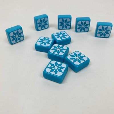 SET OF 10 RESIN TILES LIGHT BLUE  for AZUL Board Game Replacement Parts Pieces