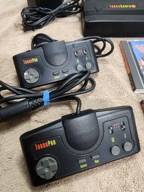 Turbografx 16 Console,2 Controllers, Turbotap,and 3 Games,controller Extension