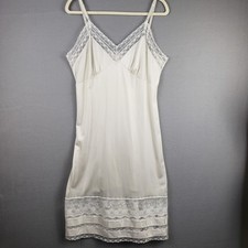 Vintage 40 Lace Trim Lingerie Slip Dress Cream Y2K Sabrina Carpenter Angelcore