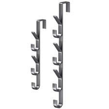 Over The Door Multi Hook Organizer Rack No Drill Hanging for Coats Hats Keys
