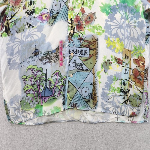 Citron Santa Monica Shirt Mens XL Multicolor Sueded Rayon Japanese Art Floral - Picture 5 of 13