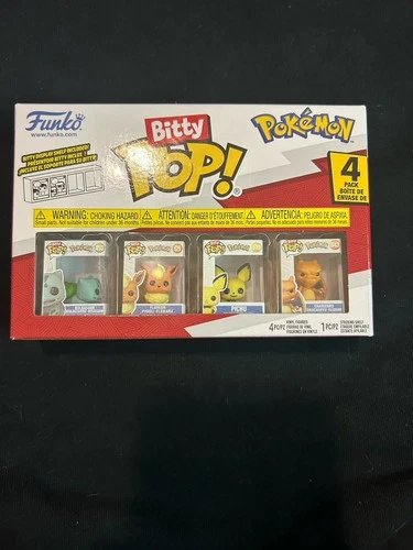 Funko Bitty Pop! Pokémon Pikachu Eevee Pichu Bulbasaur Mini Vinyl Figures 4-Pack