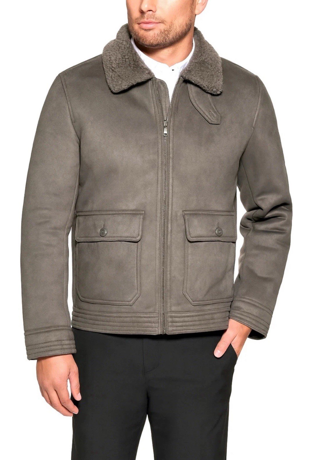 Club Room Men's Faux Suede Jacket Grey Multiple Sizes NWT