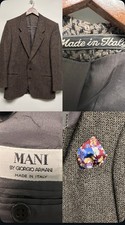 MANI BY GIORGIO ARMANI Made In Italy Vintage Tweed Wool Jacket 40 R Sports coat