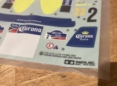 Scheda decalcomania Tamiya 1/10 Subaru Impreza WRC 2004 SOLBERG #58333 (solo livrea) - Foto 2 di 2