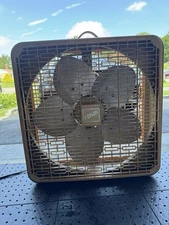 Vintage Frigid 20" Box Fan Model P20 With Thermodial Metal Blades WORKS EUC