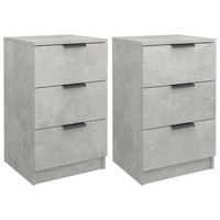 Nachttisch Set 2Er Betongrau Holzwerkstoff 40X36X65 Cm FüR Schlafzimmer