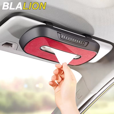 BLALION Auto Taschentuchbox mit temporärem Parkausweis Sonnenblende Rücksitzbank 