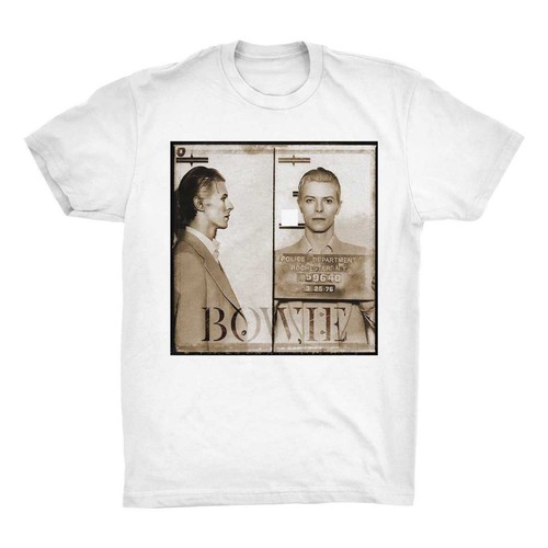 David Bowie Mug Shot Tee Shirt. Music Legend T-Shirt. Soft Cotton Premium Tee - Picture 4 of 4