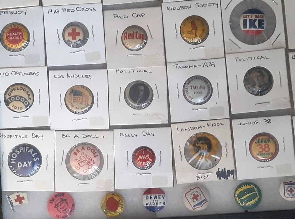 Lot Of 50 Nice Antique / Vintage Buttons Pinbacks Political Advertising Military - Image 3 of 4