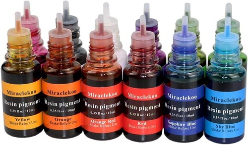 12 Colors Epoxy Resin Color Dye Colorant Liquid Epoxy Resin Pigment,10ml Each,Tr - Picture 2 of 7