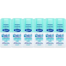 6 x Wisdom Fresh Breath Mouth Spray 12.5ml - Minty Anti Bacterial Sugar Free