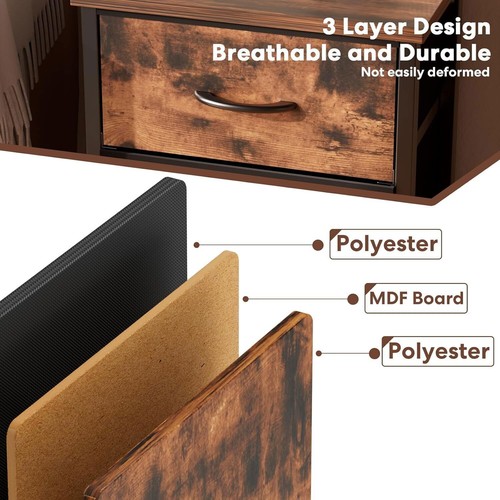 Nightstand with 2 Fabric Drawers Small Dresser Bedroom Living Room Furniture - 第 24/61 張圖片