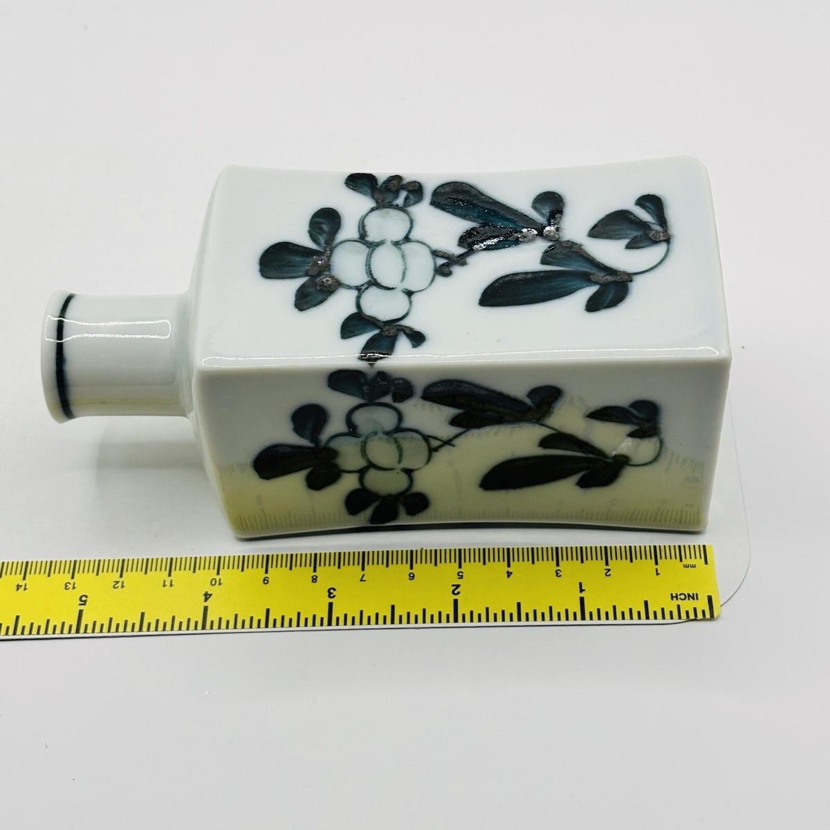Vintage Hand painted Sake Bottle & 2 Cups Set Fine China Blue