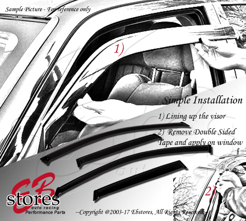 For BMW 740iL 750iL 1995-2001 Outside-Mounted Dark Smoke JDM Window Visors 4pcs - Picture 3 of 4