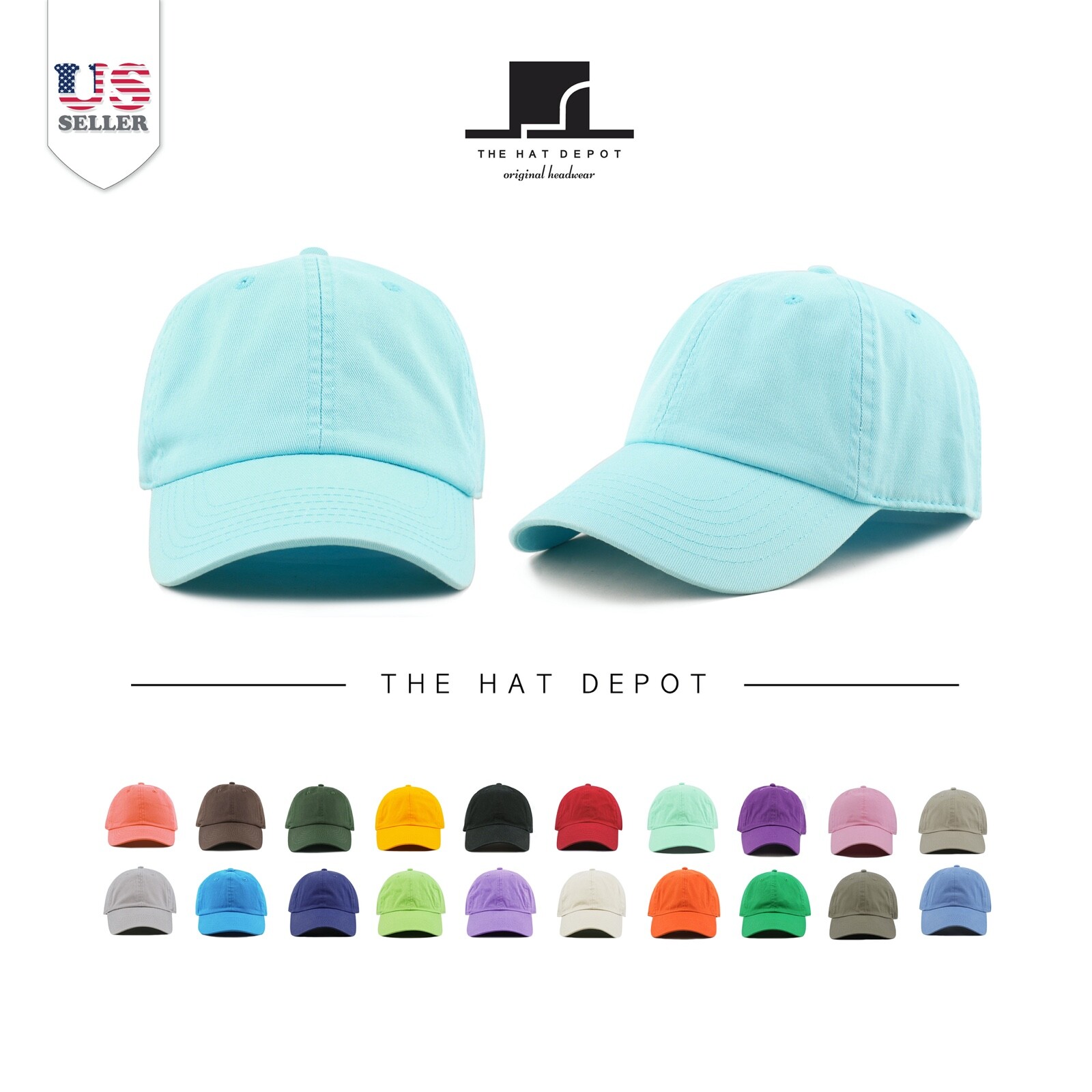 Baseball Cap - Adjustable Low Profile Washed Cotton Dad Hat by The Hat Depot-image