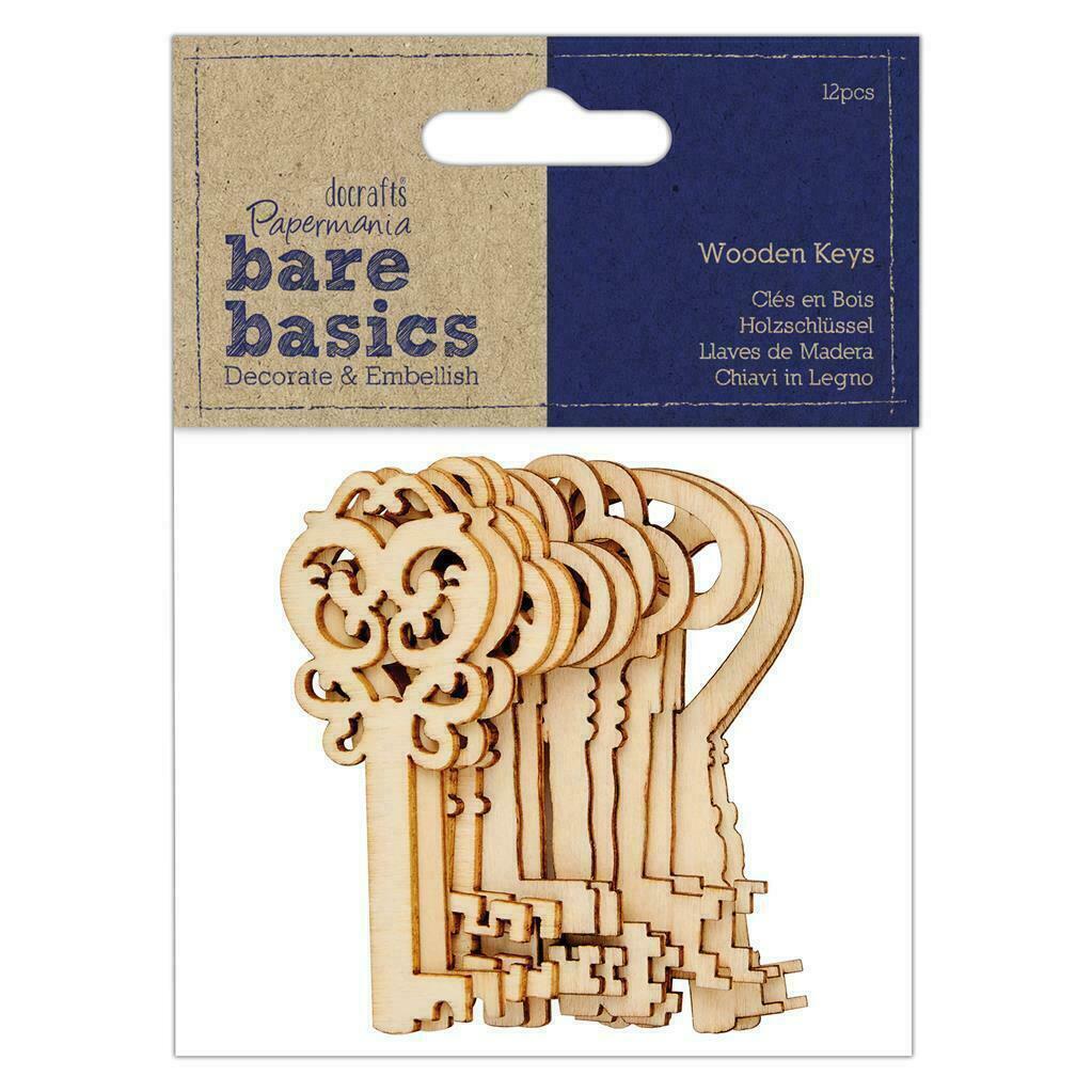 Bare Basics Wooden Key Shapes For Crafting - Christmas Santa Keys for Crafting