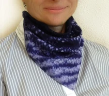 Hand Dyed Cotton Bandana Scarf Biker Neckerchief Blue White Face Mask Men Women