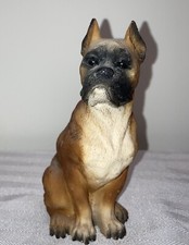 Vintage Boxer Dog Figurine Handmade Handpainted 6"T