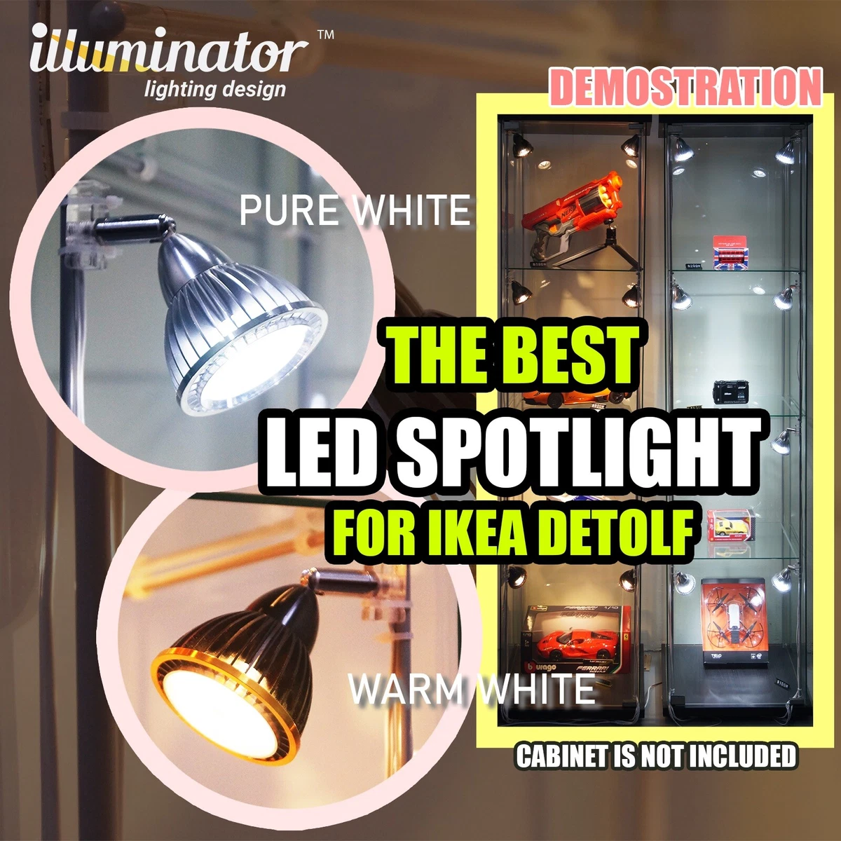 hans mytologi Bageri 2022 NEW]THE BEST LED SPOTLIGHT Spot Lighting Kits For IKEA DETOLF (No  Cabinet) | eBay