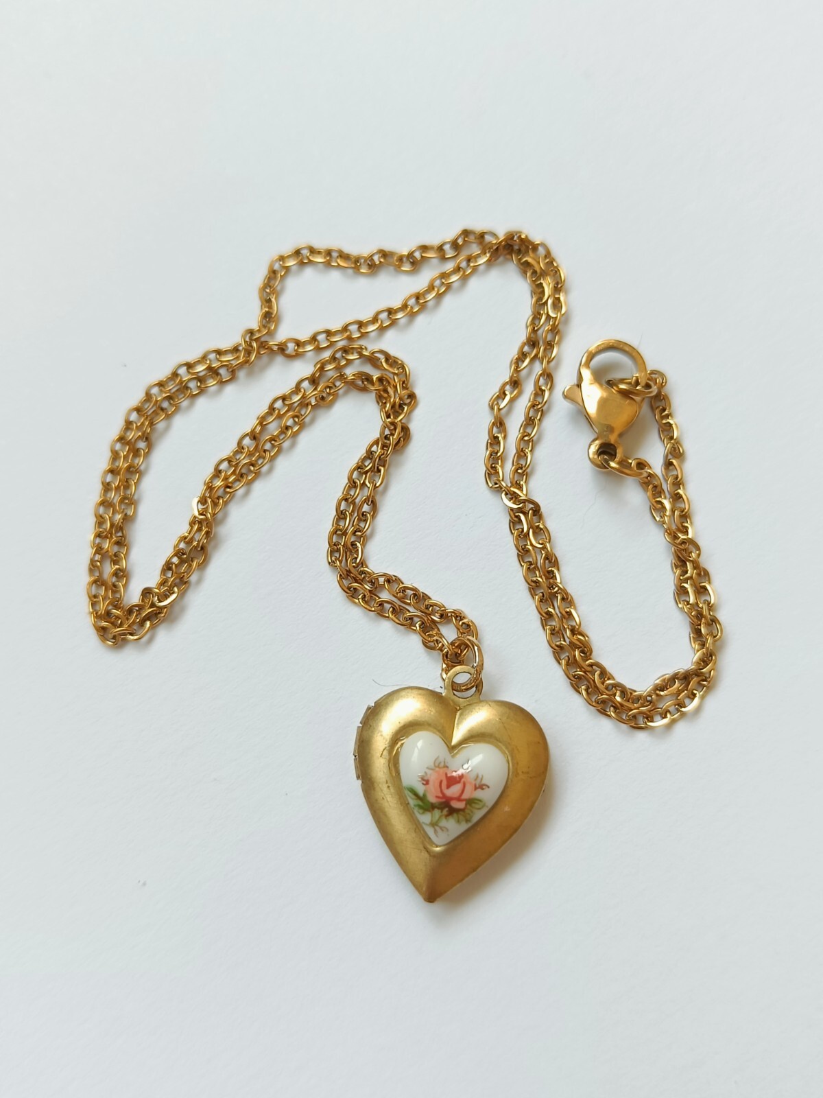 Gold Locket Heart Locket Necklace Antque Slver Heart Pendant Slver