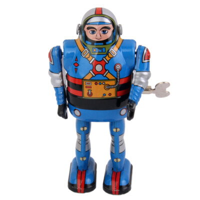 Wind Up Robot Astronaut Toy Clockwork Tin Toys Kids Playhouse