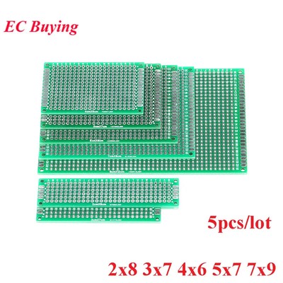 5pcs Protoboard, Double Side Copper, 2x8 3x7 4x6 5x7 7x9 PCB