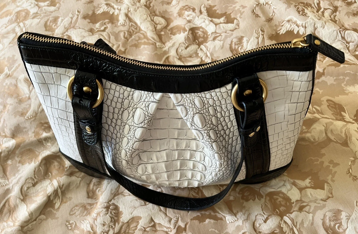 Brahmin black and white best sale handbag
