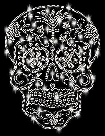 Bügelbilder Skelett & Schädel aus Strass