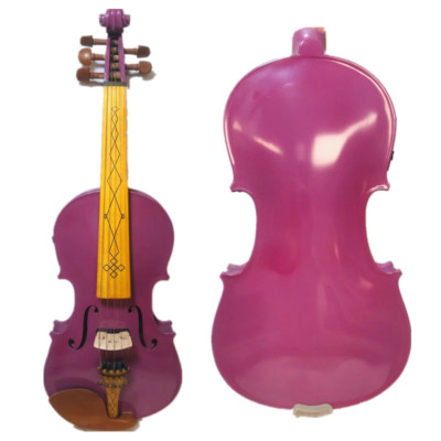 Purple Pink Violin Toy 5strings Purple Color 4/4 Electric Violin