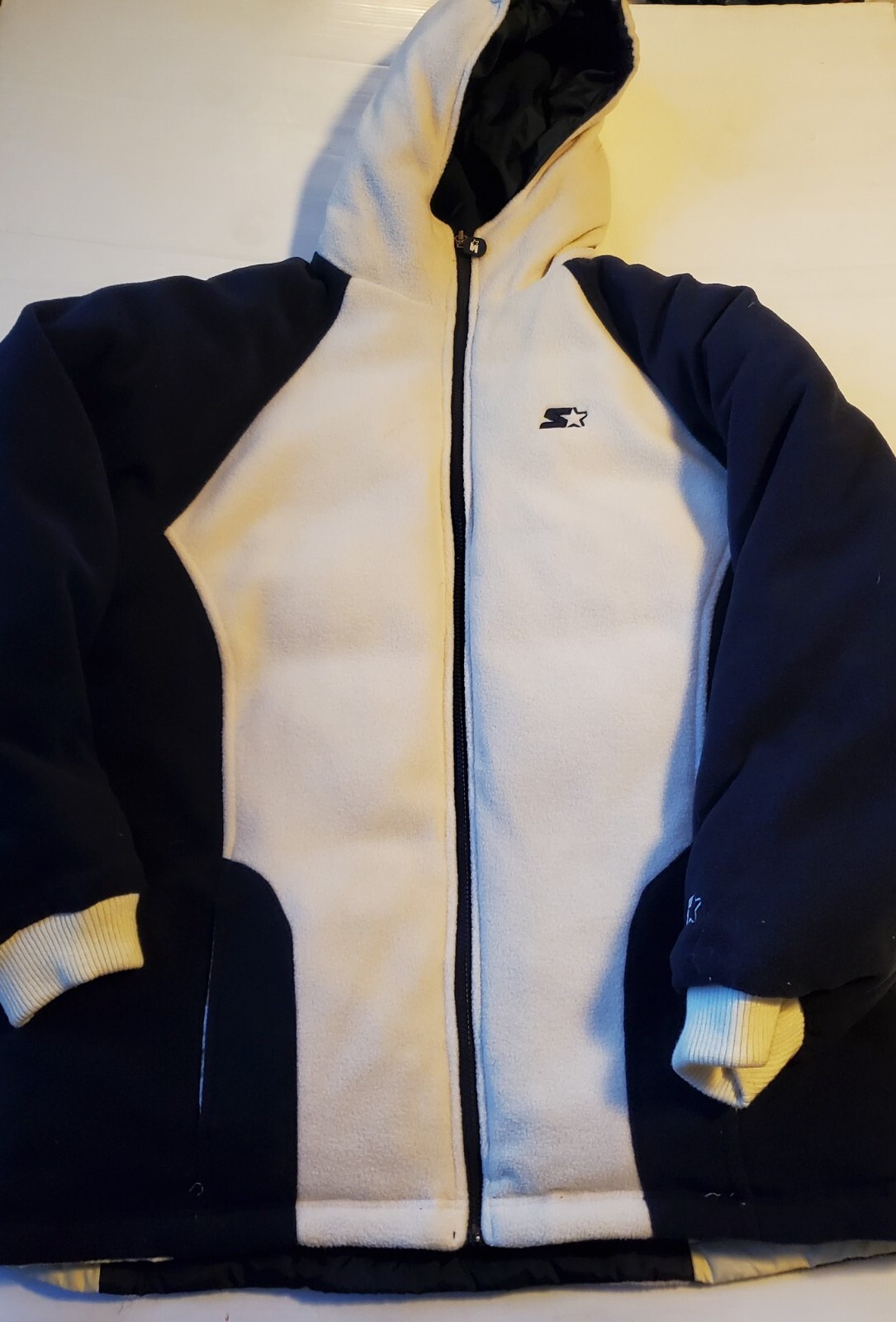 Starter Reversible Down Fill Jacket Navy Blue And… - image 19