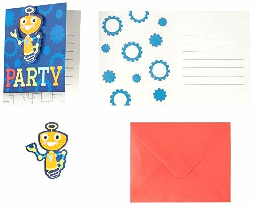 Creative Converting 332225 Party Robots Foldover Invitation - Picture 2 of 3