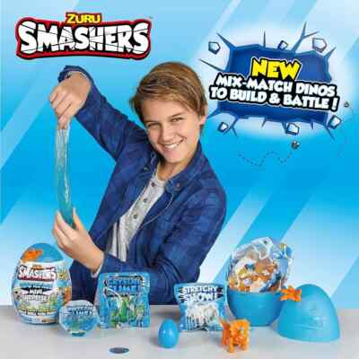 New Sealed Zuru Smashers Dino Ice Age Mini Surprise Green Dino Hand with Slime