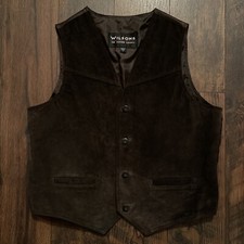 Wilsons The Leather Experts Dark Brown 4 Button Men s Vest Size Large L Adult