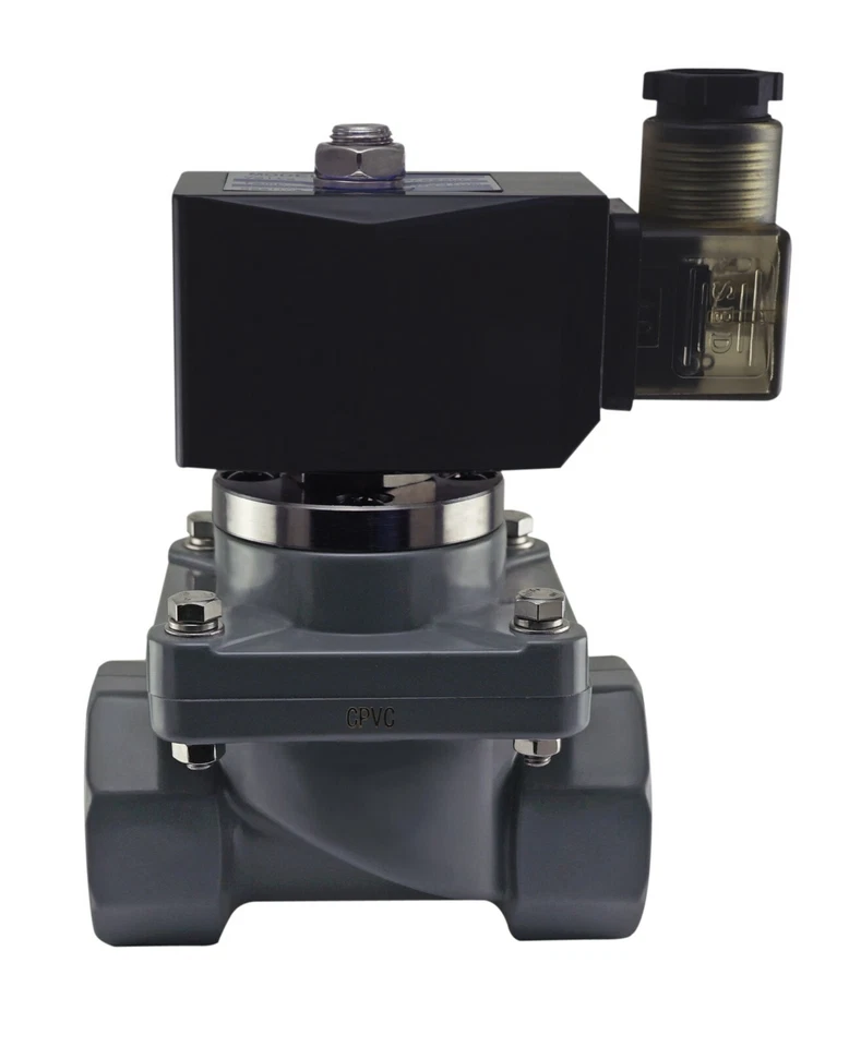 1/2" Inch Anti Corrosion Salt Water Acid Resistant Solenoid CPVC Valve NC 12V DC - Image 3 of 3
