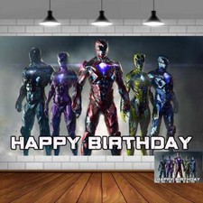 Power Rangers Birthday Party Supplies Backdrop Banner Background Vinyl 5x3ft