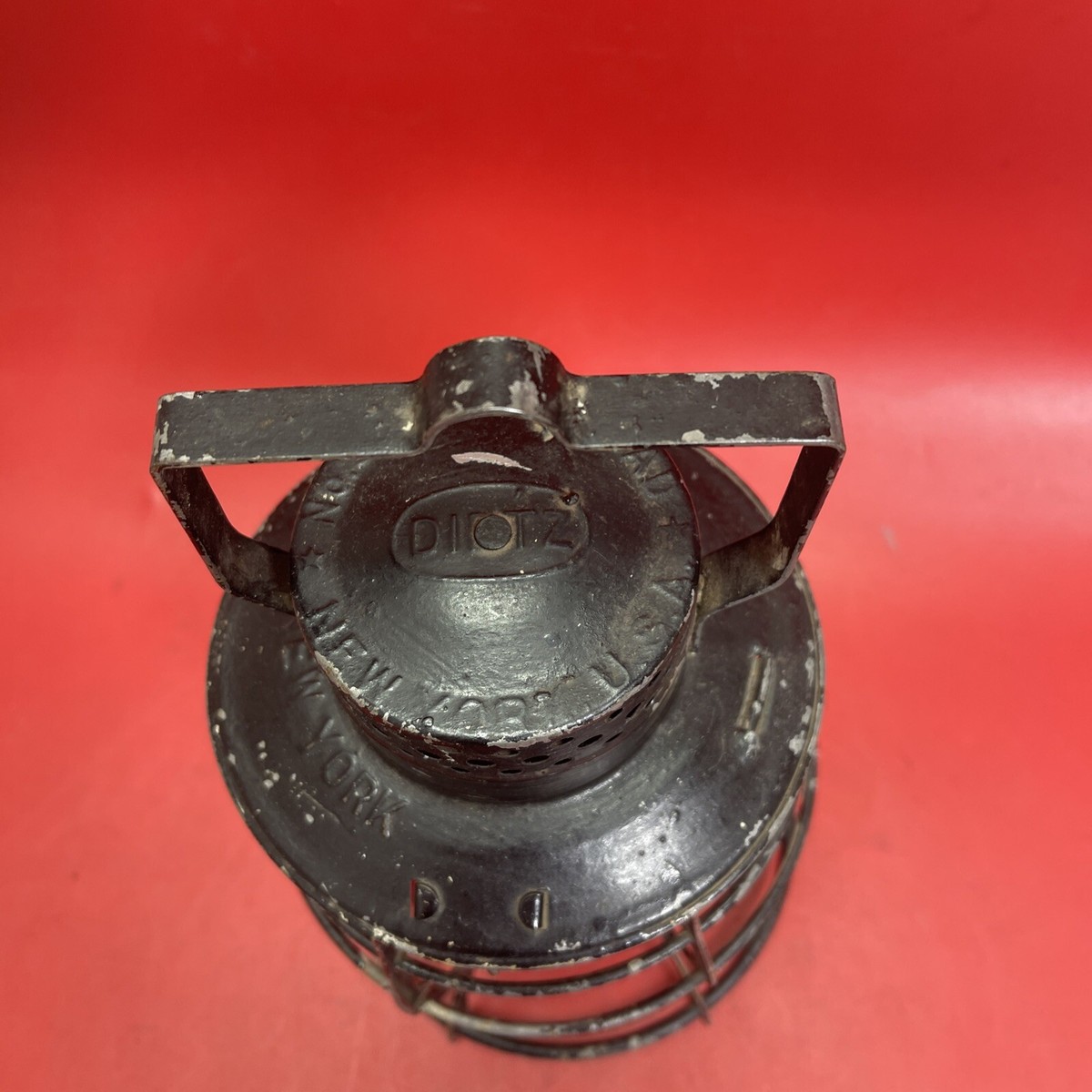 Dietz No. 39 New York Steel Clad Railroad Lantern w/ Red New Dietz No. 39 New York Steel Clad Railroad Lantern w/ Red New