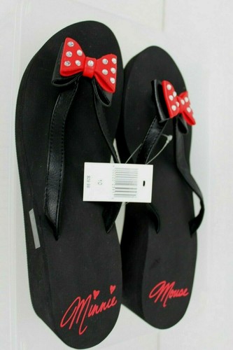 MINNIE MOUSE Signature Wedge Sandals Red Bow Rhinestones Sz 10 Disney Parks NEW - 第 6/8 張圖片