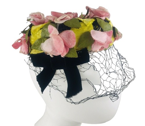 Vtg 1950s Evelyn Varon Sequin Lace Cocktail Hat Fascinator Cap Beige Pancake Vtg 1950s Evelyn Varon Sequin Lace Cocktail Hat Fascinator  main image 3
