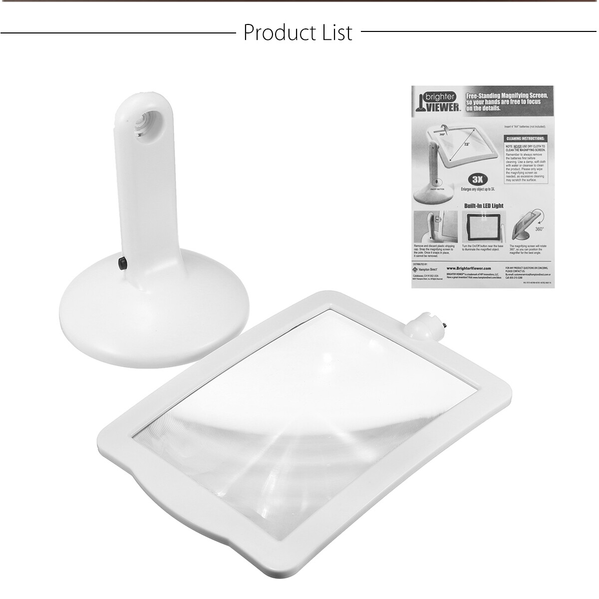 360 3x Magnifier 2 Led Light Desk Desktop Lamp